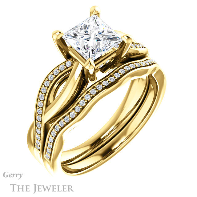 Princess Cut Forever One Moissanite Engagement Ring #GTJ1135-square-fo-y 6 Princess Cut Forever One Moissanite Engagement Ring #GTJ1135-square-fo-y