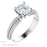 Cushion Cut Forever One Moissanite Engagement Ring #GTJ1136-cushion-fo-w