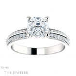 Cushion Cut Forever One Moissanite Engagement Ring #GTJ1136-cushion-fo-w