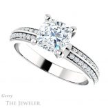 Cushion Cut Forever One Moissanite Engagement Ring #GTJ1136-cushion-fo-w