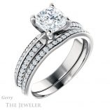 Cushion Cut Forever One Moissanite Engagement Ring #GTJ1136-cushion-fo-w