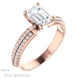 Emerald Cut Forever Brilliant Moissanite Engagement Ring #GTJ1136-emerald-fb-r