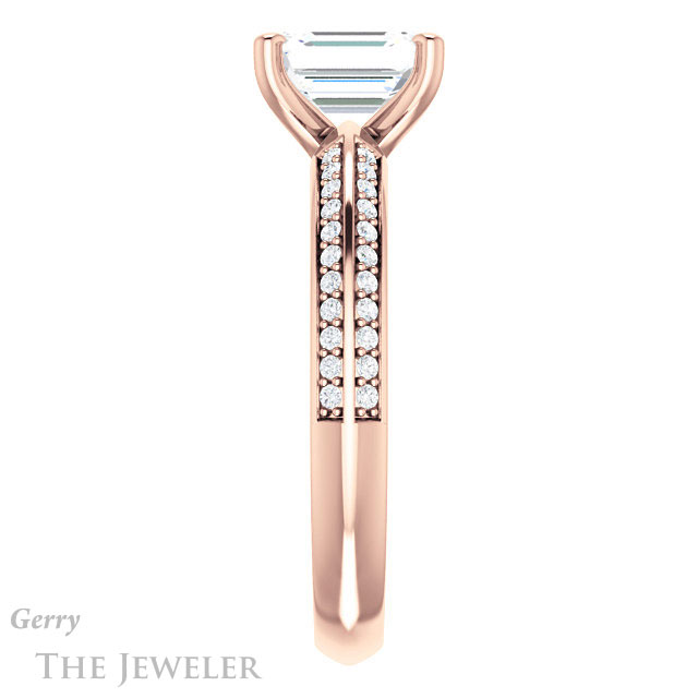 Emerald Cut Forever Brilliant Moissanite Engagement Ring #GTJ1136-emerald-fb-r