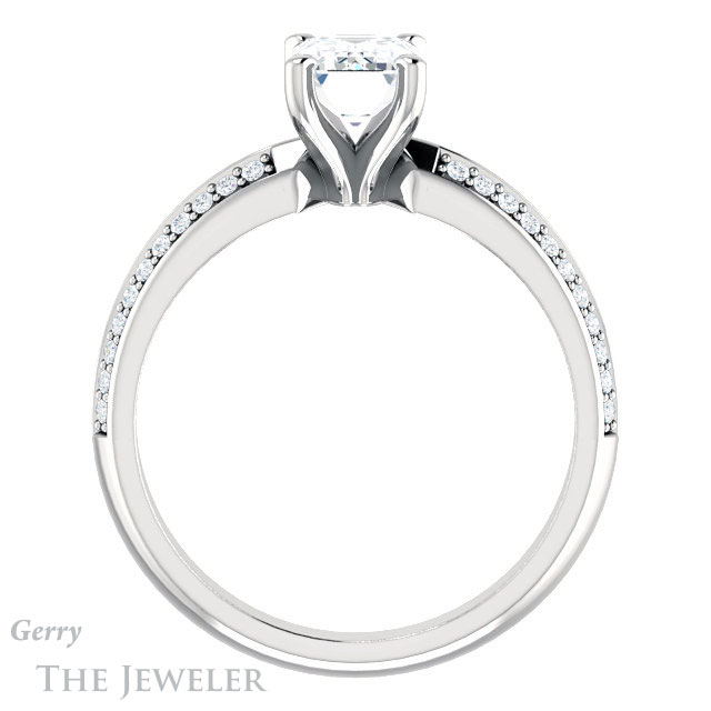 Emerald Cut Forever Brilliant Moissanite Engagement Ring #GTJ1136-emerald-fb-w
