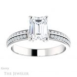 Emerald Cut Forever Brilliant Moissanite Engagement Ring #GTJ1136-emerald-fb-w