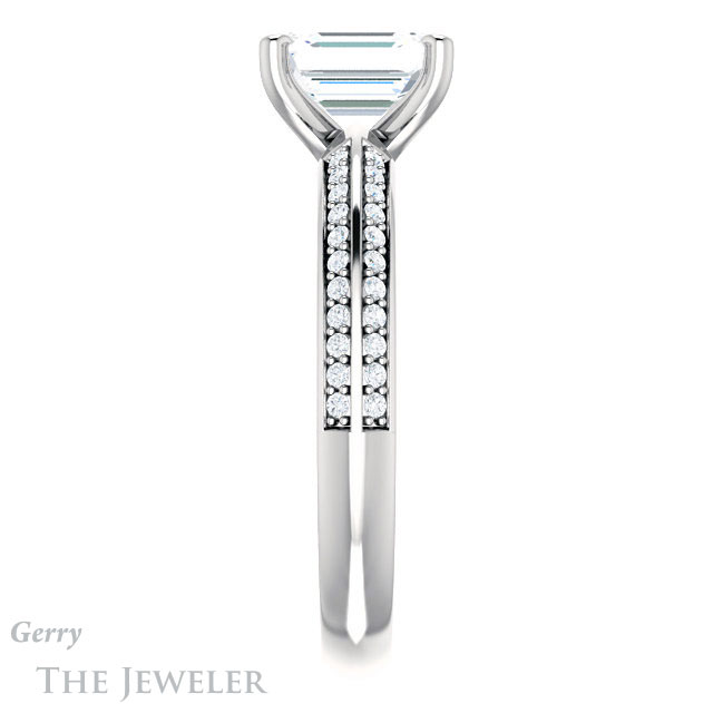 Emerald Cut Forever Brilliant Moissanite Engagement Ring #GTJ1136-emerald-fb-w