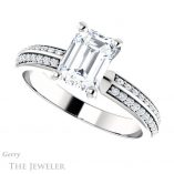 Emerald Cut Forever Brilliant Moissanite Engagement Ring #GTJ1136-emerald-fb-w