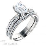 Emerald Cut Forever Brilliant Moissanite Engagement Ring #GTJ1136-emerald-fb-w