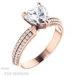 Heart Shaped Forever One Moissanite Engagement Ring #GTJ1136-heart-fb-r 4 Heart Shaped Forever Brilliant Moissanite Engagement Ring #GTJ1136-heart-fb-r