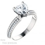 Heart Shaped Forever Brilliant Moissanite Engagement Ring #GTJ1136-heart-fb-w