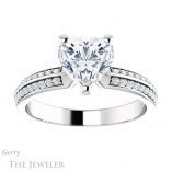 Heart Shaped Forever Brilliant Moissanite Engagement Ring #GTJ1136-heart-fb-w