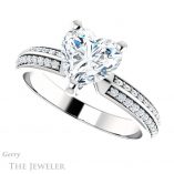 Heart Shaped Forever Brilliant Moissanite Engagement Ring #GTJ1136-heart-fb-w