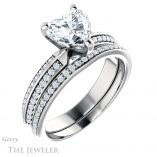 Heart Shaped Forever Brilliant Moissanite Engagement Ring #GTJ1136-heart-fb-w