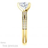 Heart Shaped Forever One Moissanite Engagement Ring #GTJ1136-heart-fb-y 3 Heart Shaped Forever Brilliant Moissanite Engagement Ring #GTJ1136-heart-fb-y