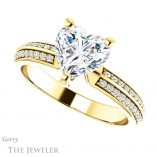 Heart Shaped Forever One Moissanite Engagement Ring #GTJ1136-heart-fb-y 5 Heart Shaped Forever Brilliant Moissanite Engagement Ring #GTJ1136-heart-fb-y