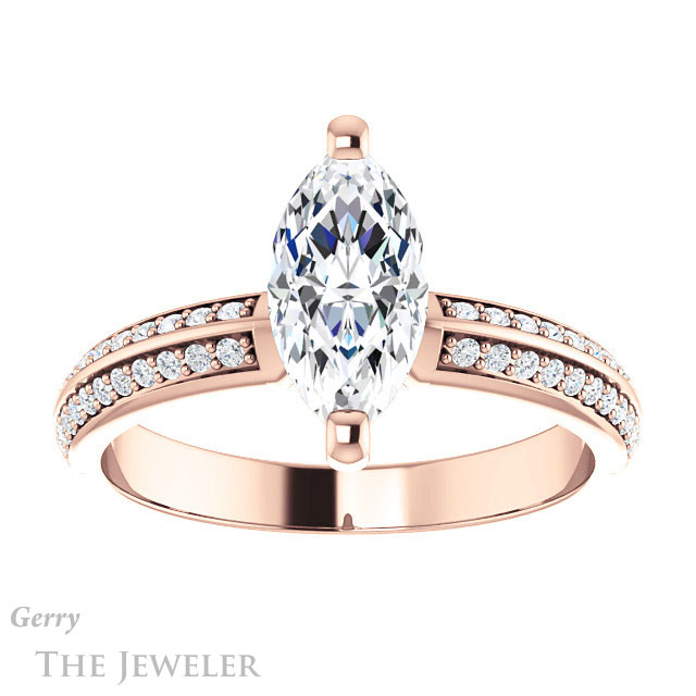 Marquise Cut Forever Brilliant Moissanite Engagement Ring #GTJ1136-marquise-fb-r
