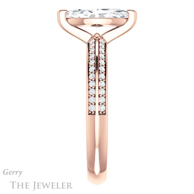 Marquise Cut Forever One Moissanite Engagement Ring #GTJ1136-marquise-fb-r 3 Marquise Cut Forever Brilliant Moissanite Engagement Ring #GTJ1136-marquise-fb-r