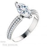 Marquise Cut Forever One Moissanite Engagement Ring #GTJ1136-marquise-fb-w 4 Marquise Cut Forever Brilliant Moissanite Engagement Ring #GTJ1136-marquise-fb-w