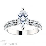 Marquise Cut Forever One Moissanite Engagement Ring #GTJ1136-marquise-fb-w 1 Marquise Cut Forever Brilliant Moissanite Engagement Ring #GTJ1136-marquise-fb-w