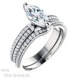 Marquise Cut Forever One Moissanite Engagement Ring #GTJ1136-marquise-fb-w 6 Marquise Cut Forever Brilliant Moissanite Engagement Ring #GTJ1136-marquise-fb-w