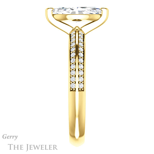 Marquise Cut Forever One Moissanite Engagement Ring #GTJ1136-marquise-fb-y 3 Marquise Cut Forever Brilliant Moissanite Engagement Ring #GTJ1136-marquise-fb-y