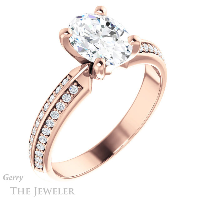 Oval Shaped Forever One Moissanite Engagement Ring #GTJ1136-oval-fo-r