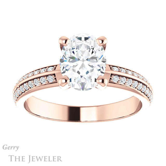 Oval Shaped Forever One Moissanite Engagement Ring #GTJ1136-oval-fo-r