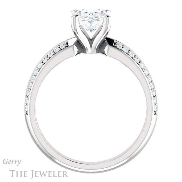 Oval Shaped Forever One Moissanite Engagement Ring #GTJ1136-oval-fo-w