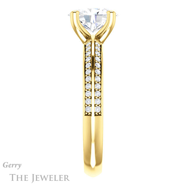 Oval Shaped Forever One Moissanite Engagement Ring #GTJ1136-oval-fo-y 3 Oval Shaped Forever One Moissanite Engagement Ring #GTJ1136-oval-fo-y