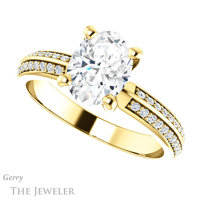 Oval Shaped Forever One Moissanite Engagement Ring #GTJ1136-oval-fo-y 5 Oval Shaped Forever One Moissanite Engagement Ring #GTJ1136-oval-fo-y