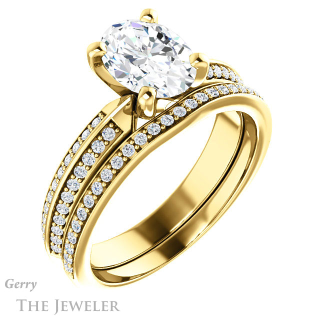 Oval Shaped Forever One Moissanite Engagement Ring #GTJ1136-oval-fo-y 6 Oval Shaped Forever One Moissanite Engagement Ring #GTJ1136-oval-fo-y