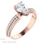 Pear Shaped Forever Brilliant Moissanite Engagement Ring #GTJ1136-pear-fb-r
