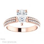 Pear Shaped Forever Brilliant Moissanite Engagement Ring #GTJ1136-pear-fb-r