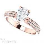 Pear Shaped Forever Brilliant Moissanite Engagement Ring #GTJ1136-pear-fb-r