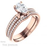 Pear Shaped Forever Brilliant Moissanite Engagement Ring #GTJ1136-pear-fb-r