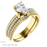 Pear Shaped Forever Brilliant Moissanite Engagement Ring #GTJ1136-pear-fb-y