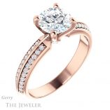 Round Cut Forever One Moissanite Engagement Ring #GTJ1136-round-fo-r