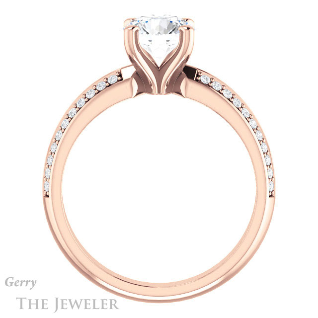 Round Cut Forever One Moissanite Engagement Ring #GTJ1136-round-fo-r