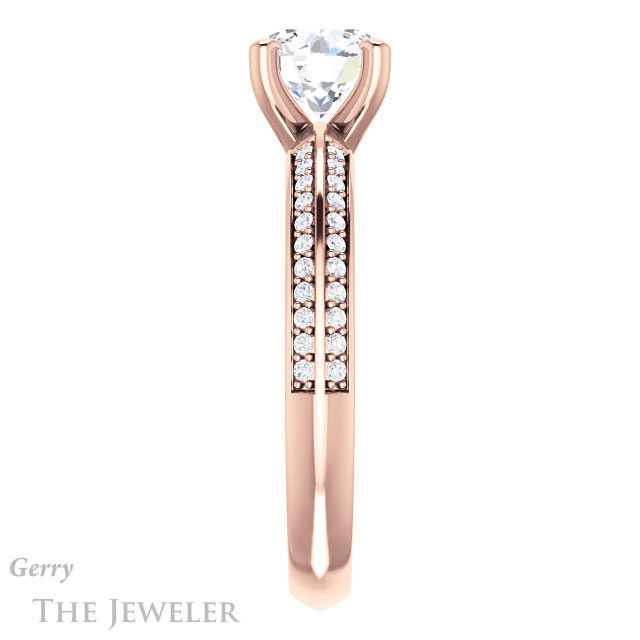 Round Cut Forever One Moissanite Engagement Ring #GTJ1136-round-fo-r