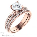 Round Cut Forever One Moissanite Engagement Ring #GTJ1136-round-fo-r