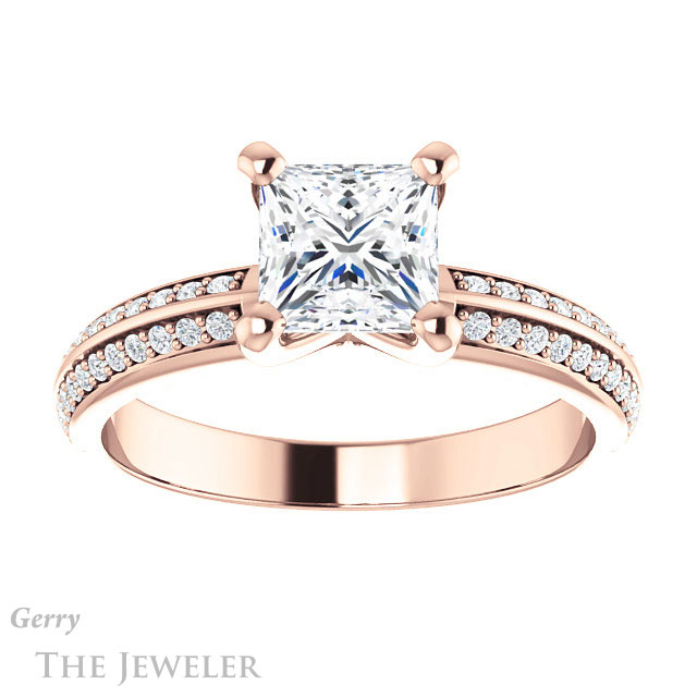 Princess Cut Forever One Moissanite Engagement Ring #GTJ1136-square-fo-r