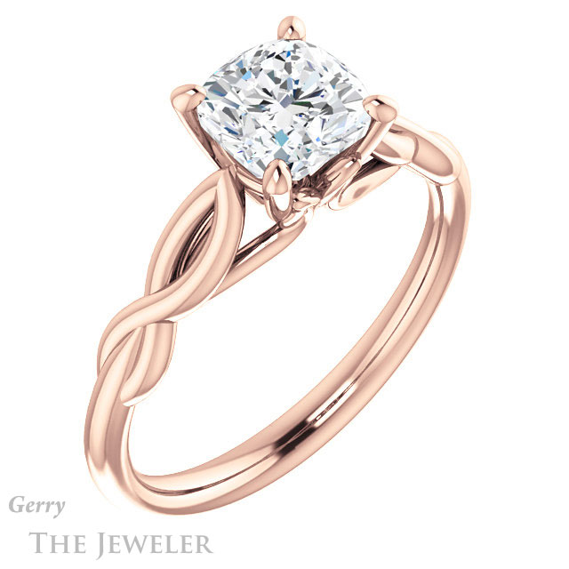 Cushion Cut Forever One Moissanite Engagement Ring #GTJ1137-cushion-fo-r 4 Cushion Cut Forever One Moissanite Engagement Ring #GTJ1137-cushion-fo-r