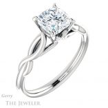 Cushion Cut Forever One Moissanite Engagement Ring #GTJ1137-cushion-fo-w 4 Cushion Cut Forever One Moissanite Engagement Ring #GTJ1137-cushion-fo-w