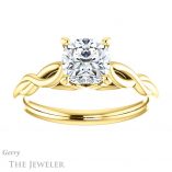Cushion Cut Forever One Moissanite Engagement Ring #GTJ1137-cushion-fo-y 1 Cushion Cut Forever One Moissanite Engagement Ring #GTJ1137-cushion-fo-y