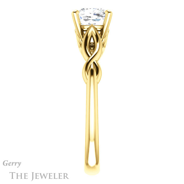 Cushion Cut Forever One Moissanite Engagement Ring #GTJ1137-cushion-fo-y 3 Cushion Cut Forever One Moissanite Engagement Ring #GTJ1137-cushion-fo-y