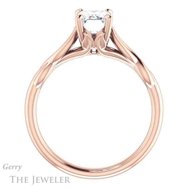 Emerald Cut Forever Brilliant Moissanite Engagement Ring #GTJ1137-emerald-fb-r