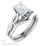 Emerald Cut Forever Brilliant Moissanite Engagement Ring #GTJ1137-emerald-fb-w