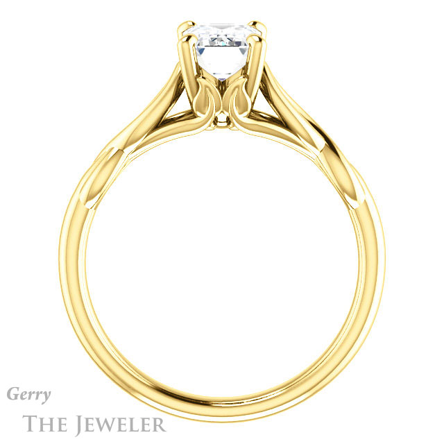 Emerald Cut Forever Brilliant Moissanite Engagement Ring #GTJ1137-emerald-fb-y