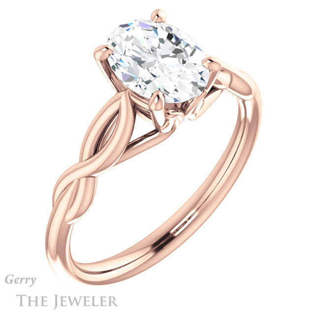 Oval Shaped Forever One Moissanite Engagement Ring #GTJ1137-oval-fo-r 4 Oval Shaped Forever One Moissanite Engagement Ring #GTJ1137-oval-fo-r