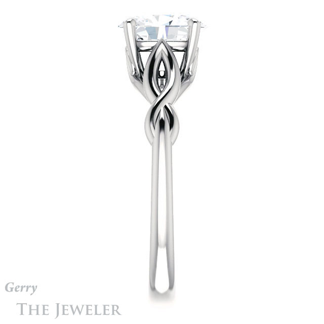Oval Shaped Forever One Moissanite Engagement Ring #GTJ1137-oval-fo-w 3 Oval Shaped Forever One Moissanite Engagement Ring #GTJ1137-oval-fo-w